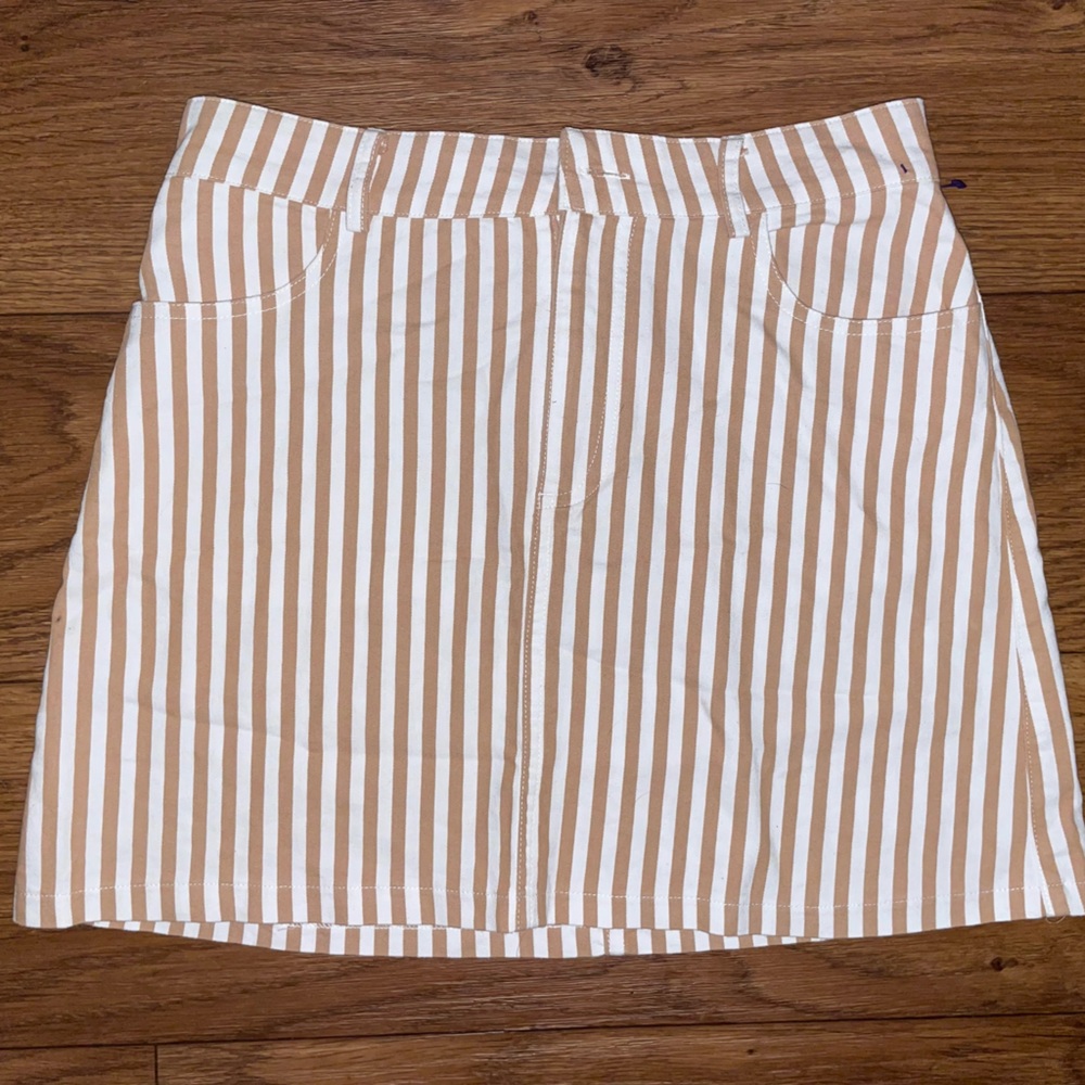 Brown & White striped skirt